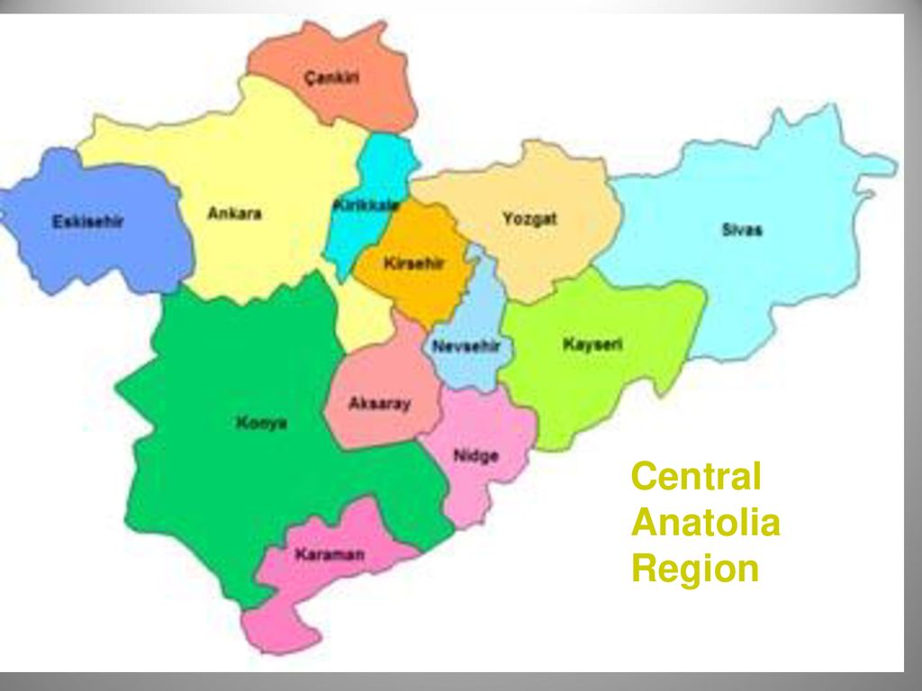 Central region. Anadolu. Turkey, Central Anatolia Region, Yozgat. Middle Anatolia Region. Карта с районами города Эскишехир.