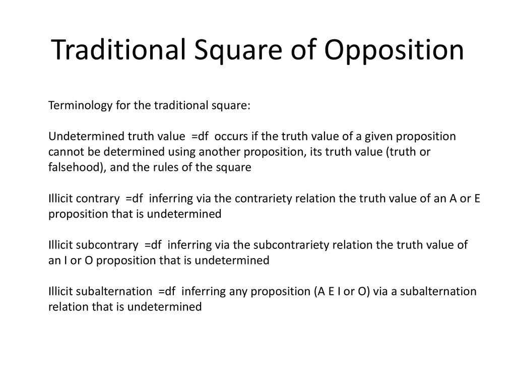 THE TRADITIONAL VS THE MODERN SQUARE OF OPPOSITION 