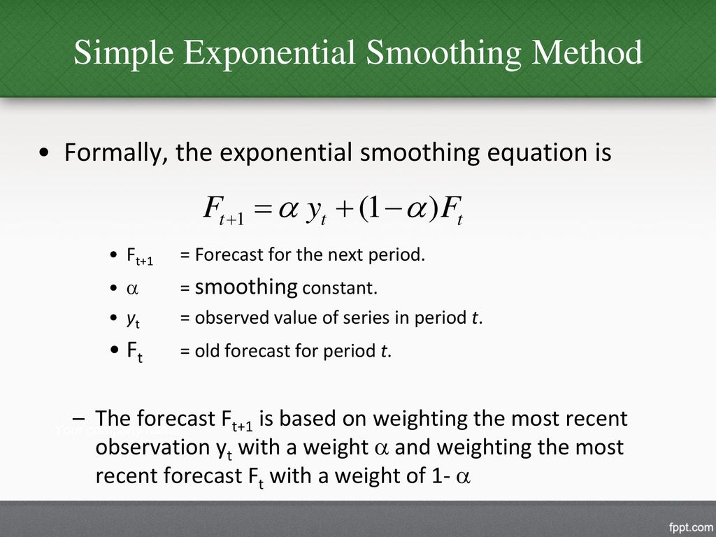 Exponential Smoothing - ppt download