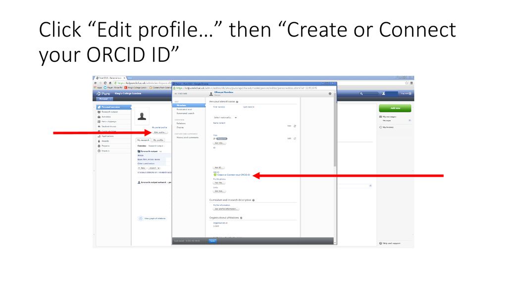 Creating or linking an orcid profile from within pure ppt download