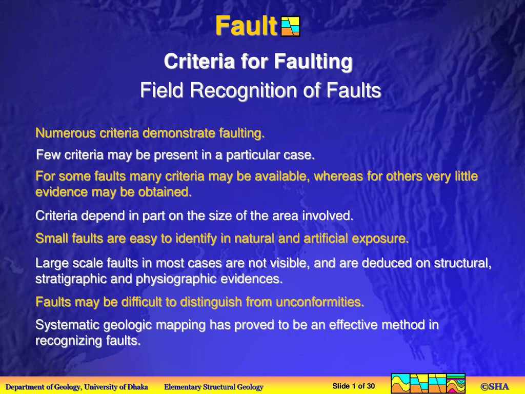 Field Recognition of Faults