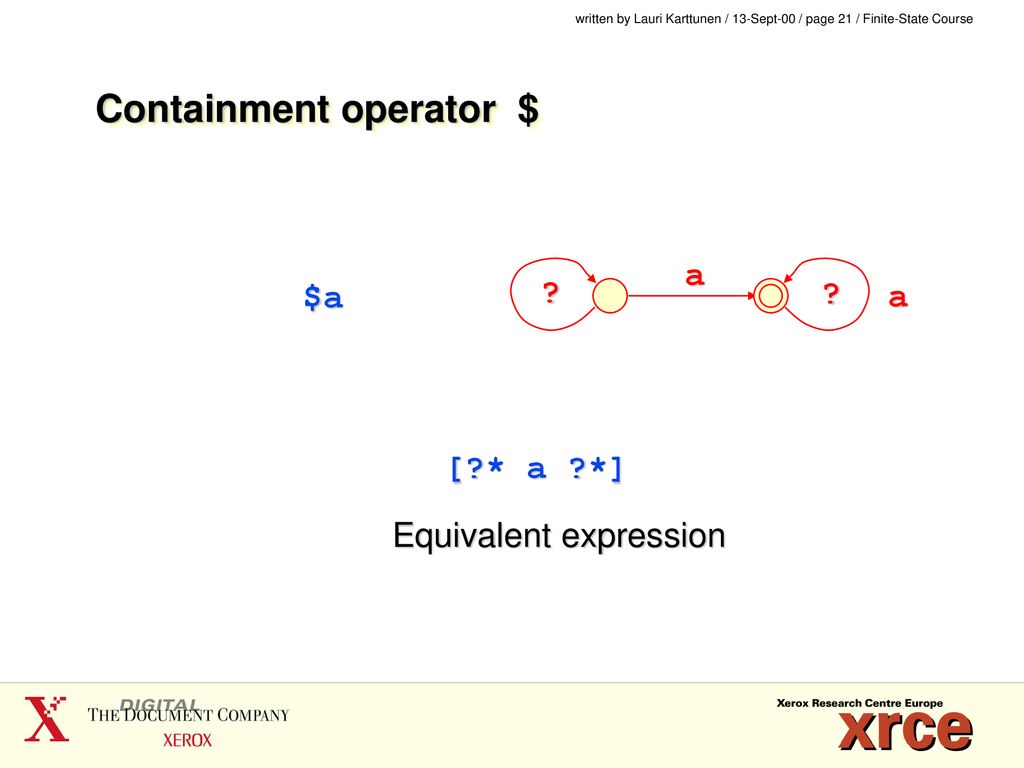 languages & relations regular expressions finite-state networks - ppt ...