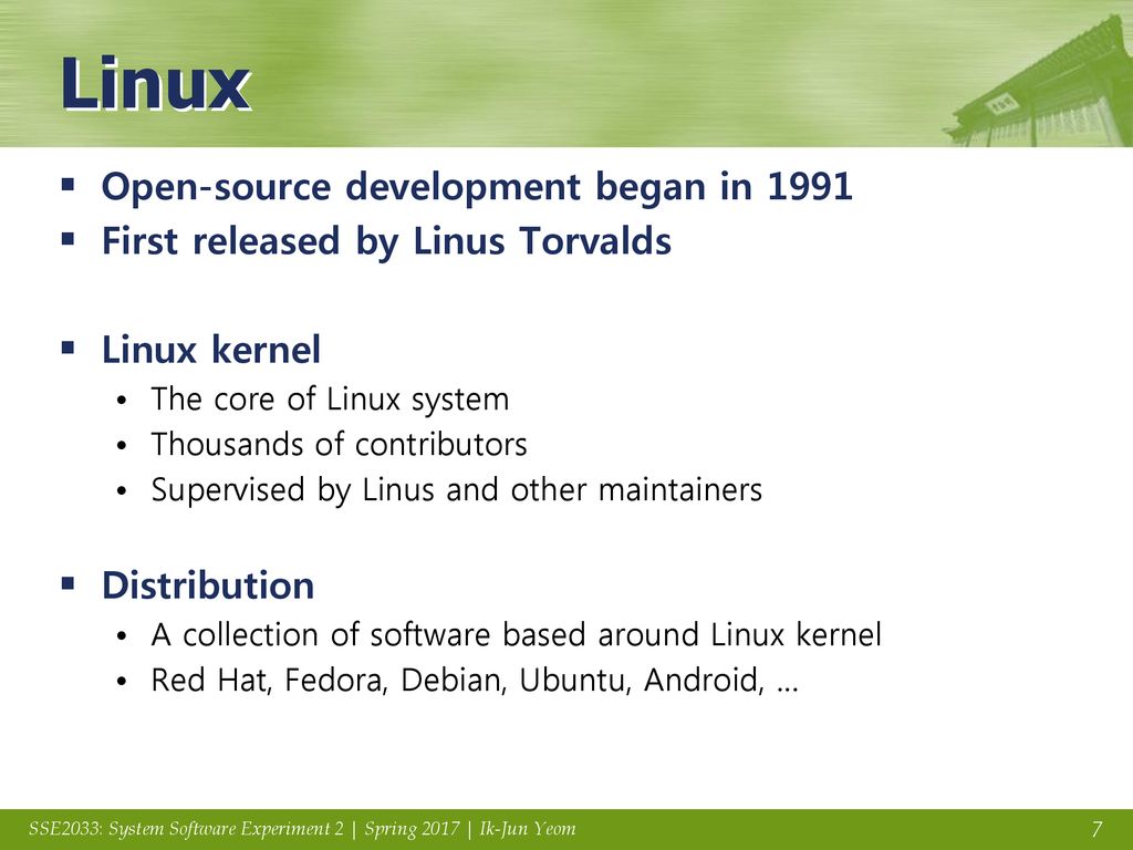 Introduction to linux prof ikjun yeom ppt download
