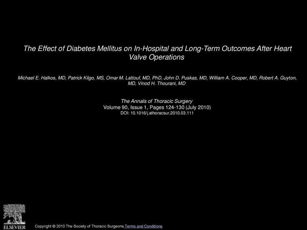 The Effect of Diabetes Mellitus on In-Hospital and Long-Term Outcomes After Heart Valve Operations