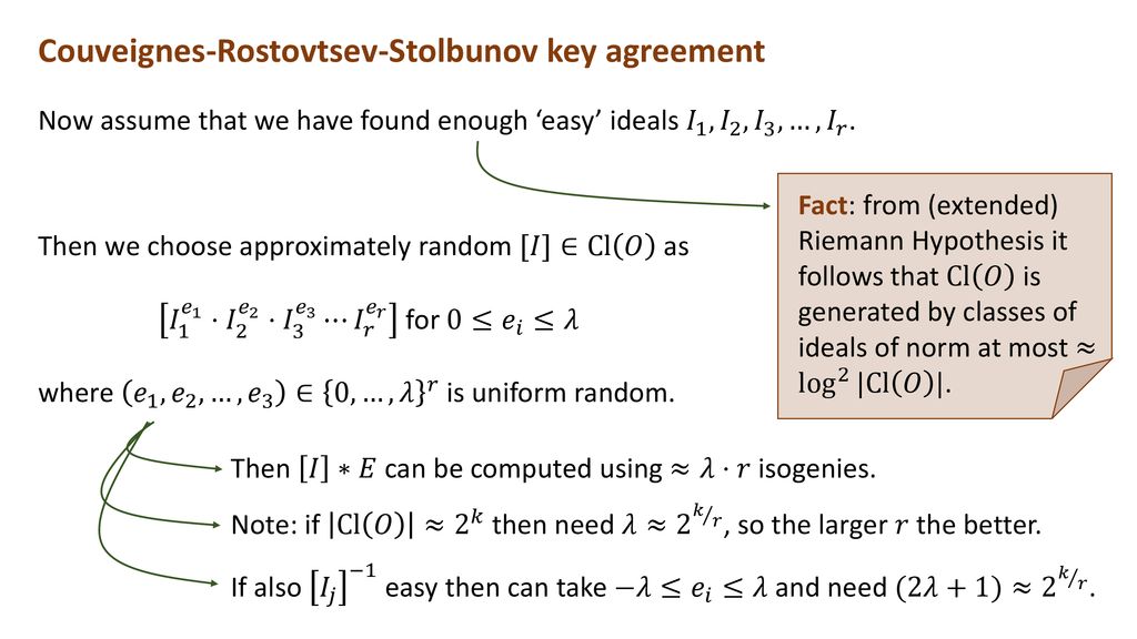 Csidh Si Sa D Using Supersingular Elliptic Curves To Speed Up Crs Key Agreement Joint Work With T Lange C Martindale L Panny J Renes Pqcrypto Ppt Download