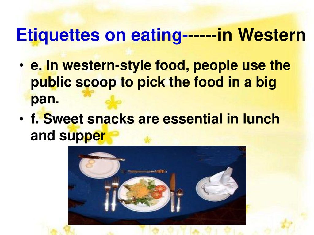 Food etiquette western Western Dining