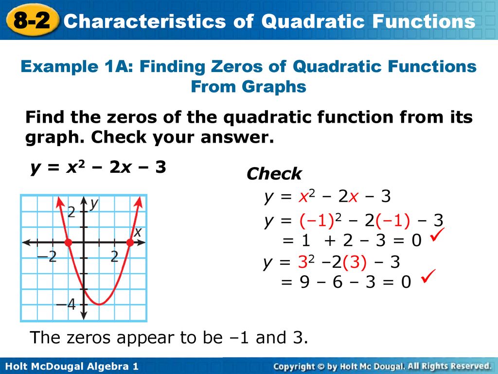 8 2 Characteristics Of Quadratic Functions Warm Up Lesson Presentation Ppt Download