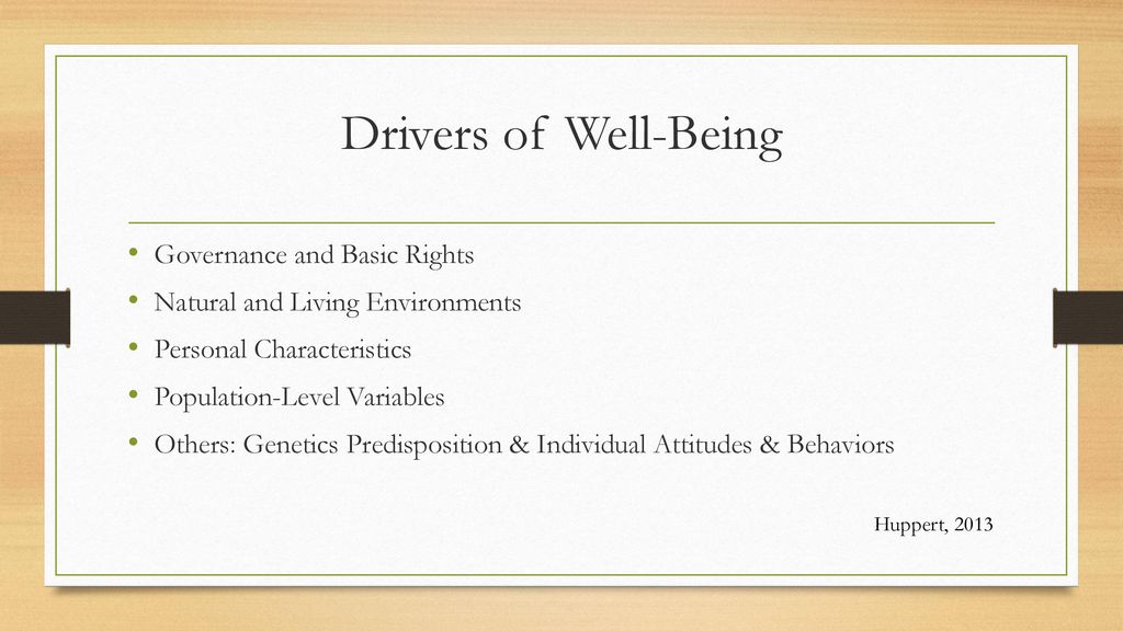 Drivers of Well-Being Governance and Basic Rights