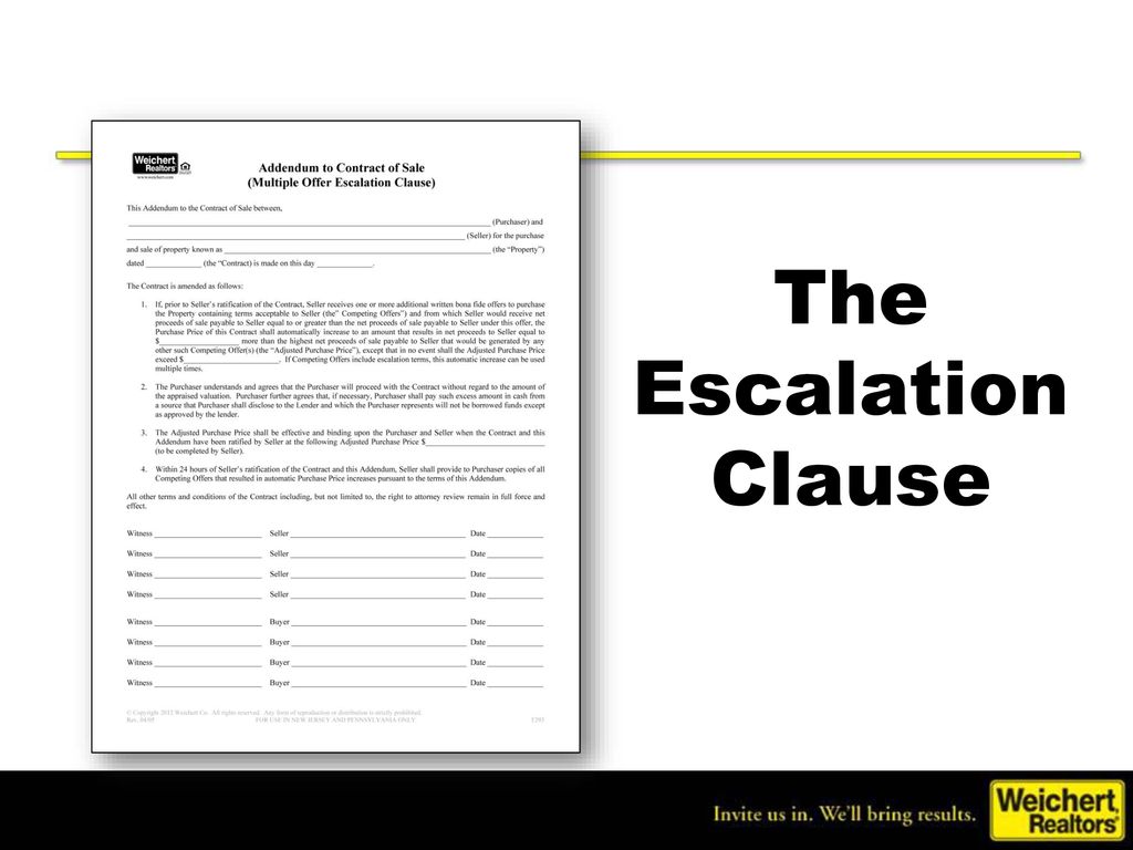 Using the Escalation Clause - ppt download