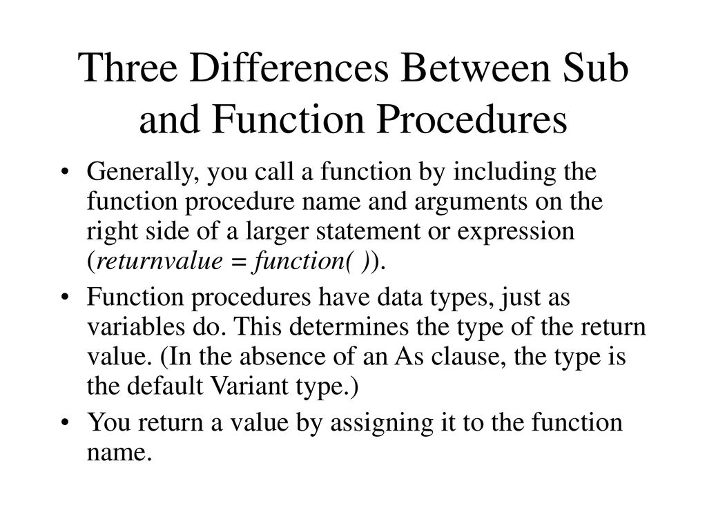 Function procedures ppt download