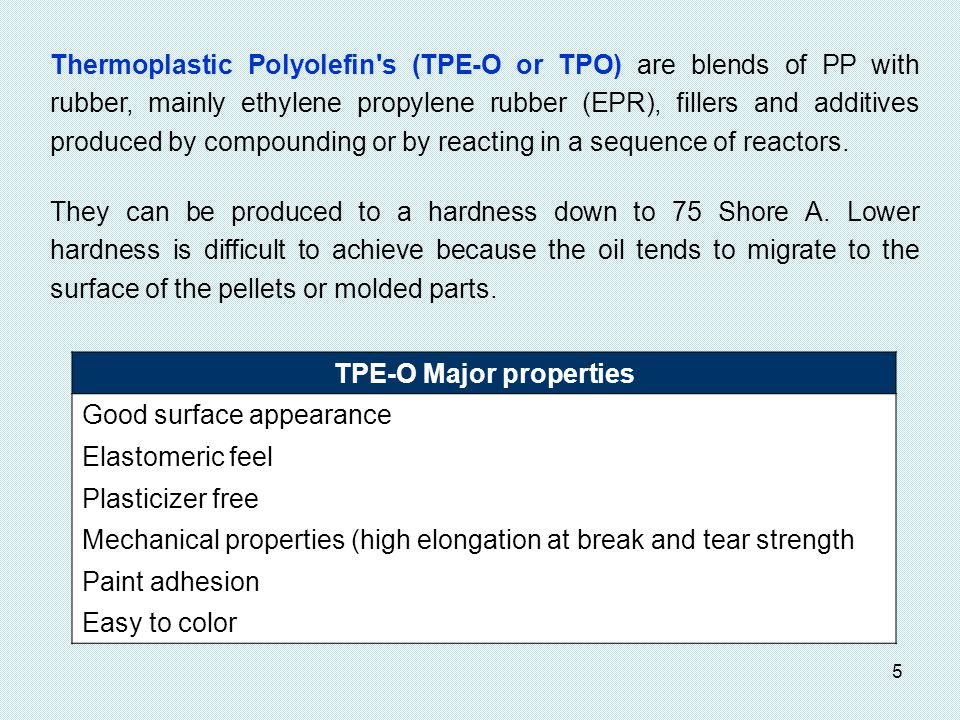 TPE-O Major properties