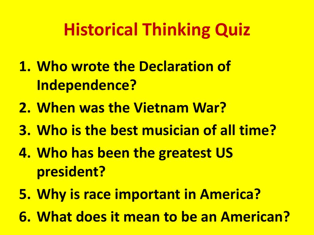 Historical Thinking Quiz