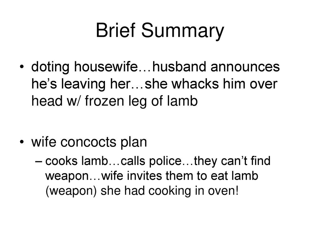 summary of the story lamb to the slaughter
