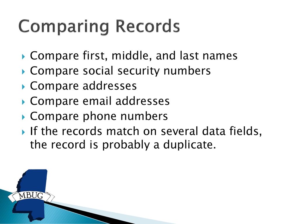 MBUG 2017 Session Title: Preventing/Correcting Multiple Records ppt