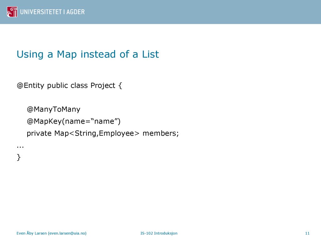 Jpa mapping to an existing database ppt download
