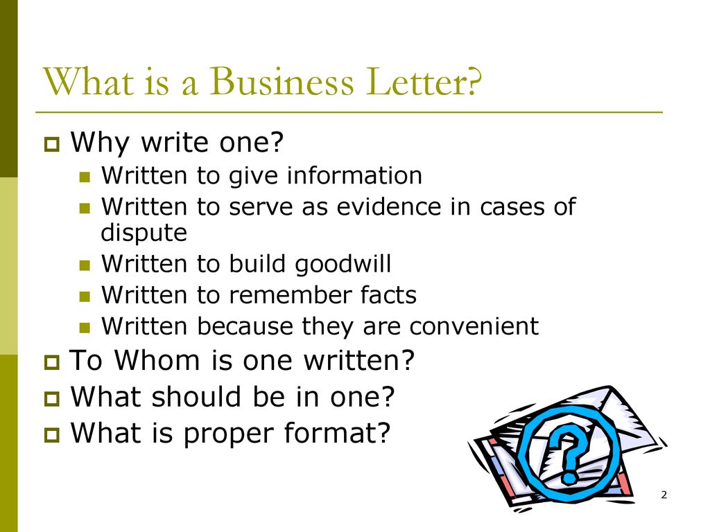 Creating a Business Letter - ppt download