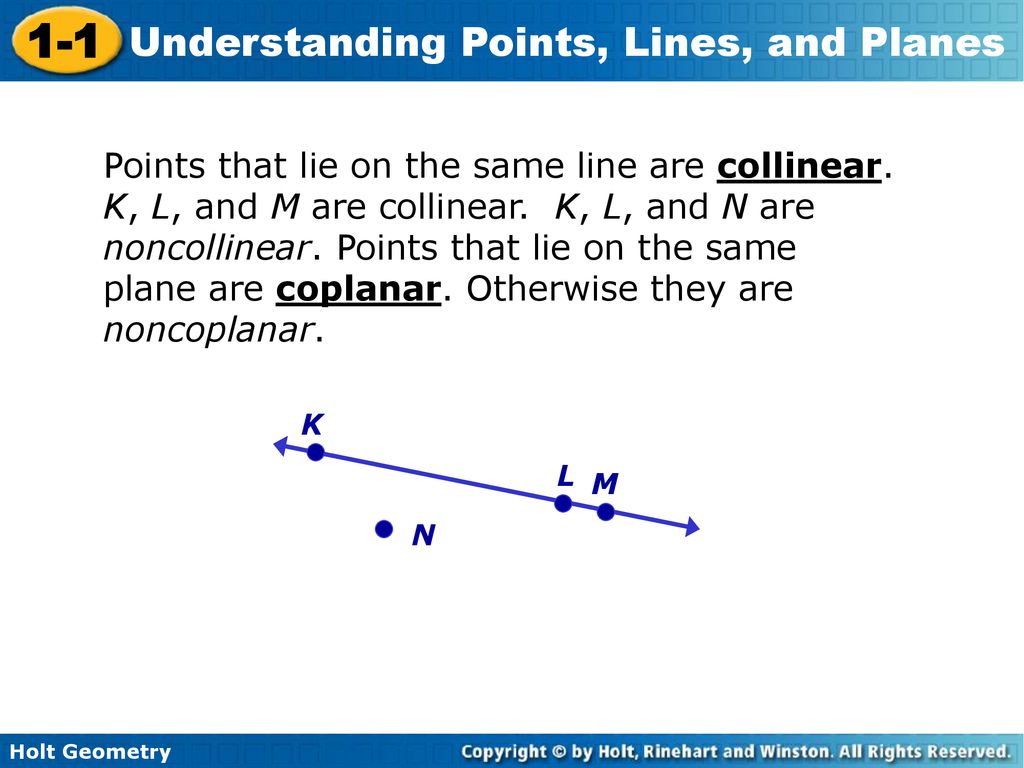 Understanding Points, 1-1 Lines, and Planes Warm Up - ppt download