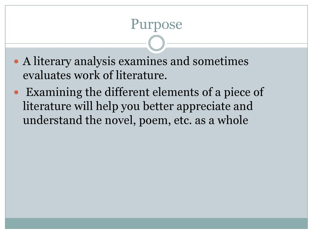 Starting your Literary Analysis Essay - ppt download