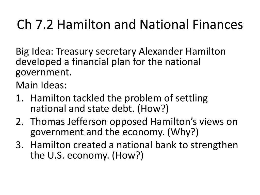 6x wednesday hamilton and national finances ppt download