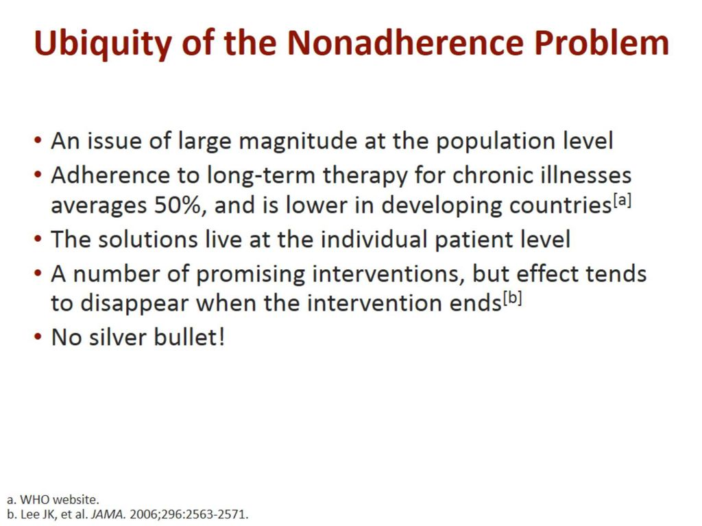 Ubiquity of the Nonadherence Problem
