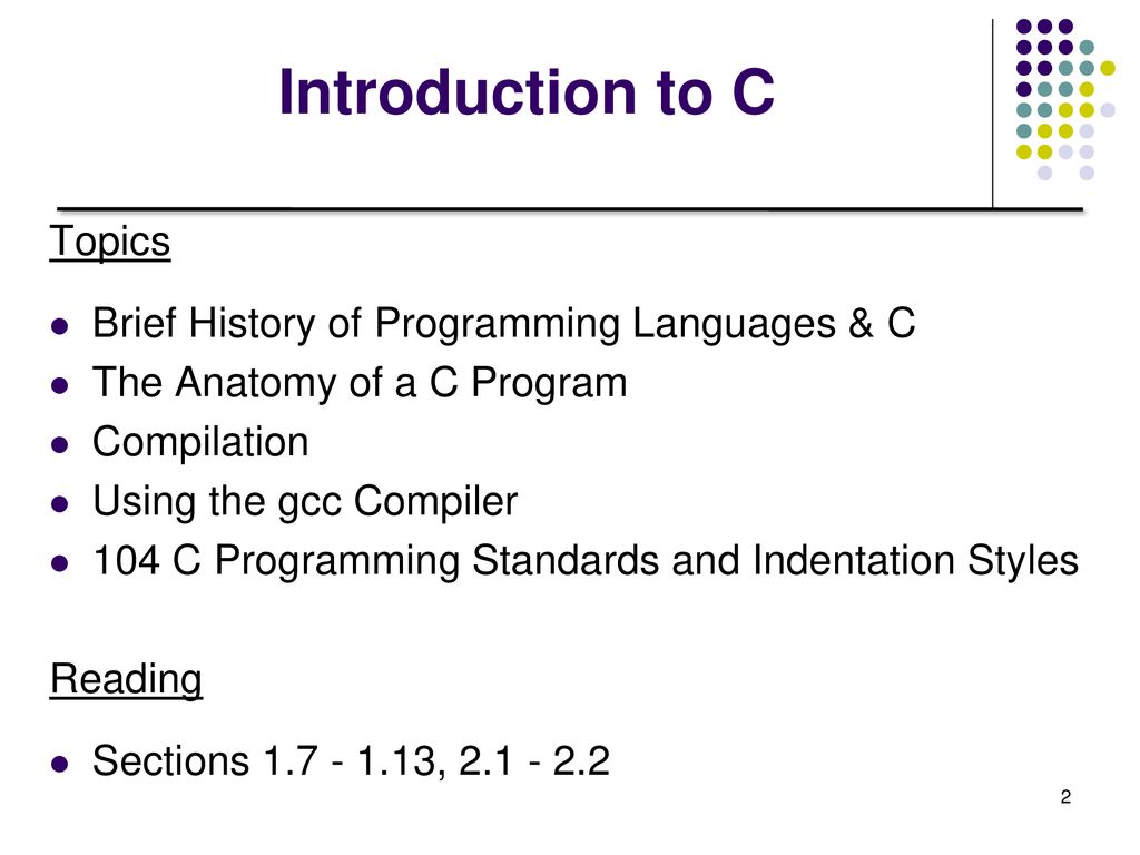 C Programming Standards C Programming Standards