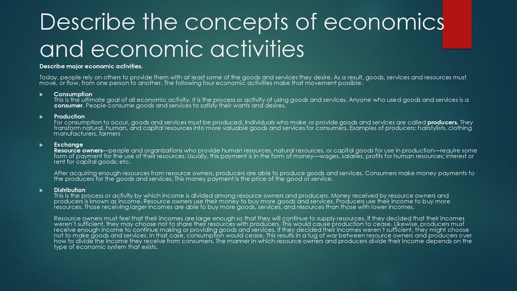 5.00 Understand Economics NC CTE 5.01: Understand fundamental economic ...