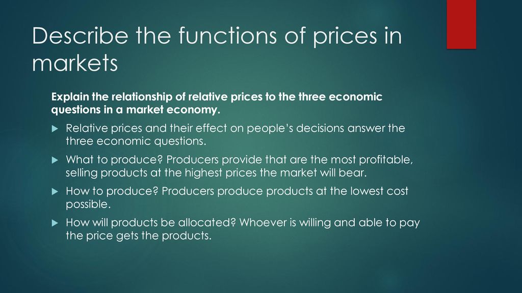 what are three functions of prices in a market economy
