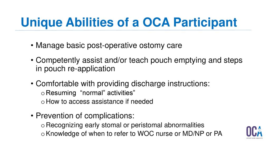 Introducing the Ostomy Care Associate (OCA) Program - ppt download