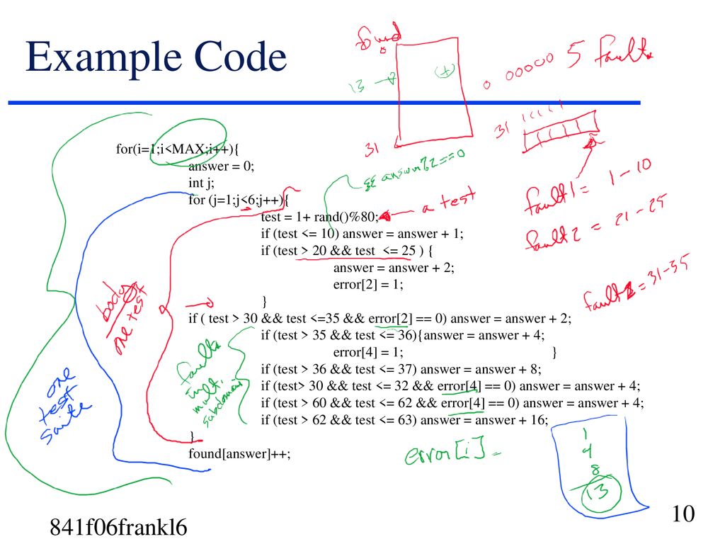 Example Code for(i=1;i<MAX;i++){ answer = 0; int j;