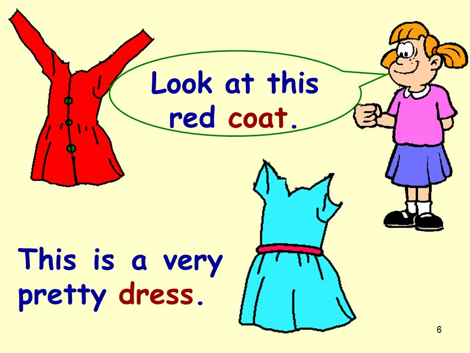 Look at this red coat. This is a very pretty dress.