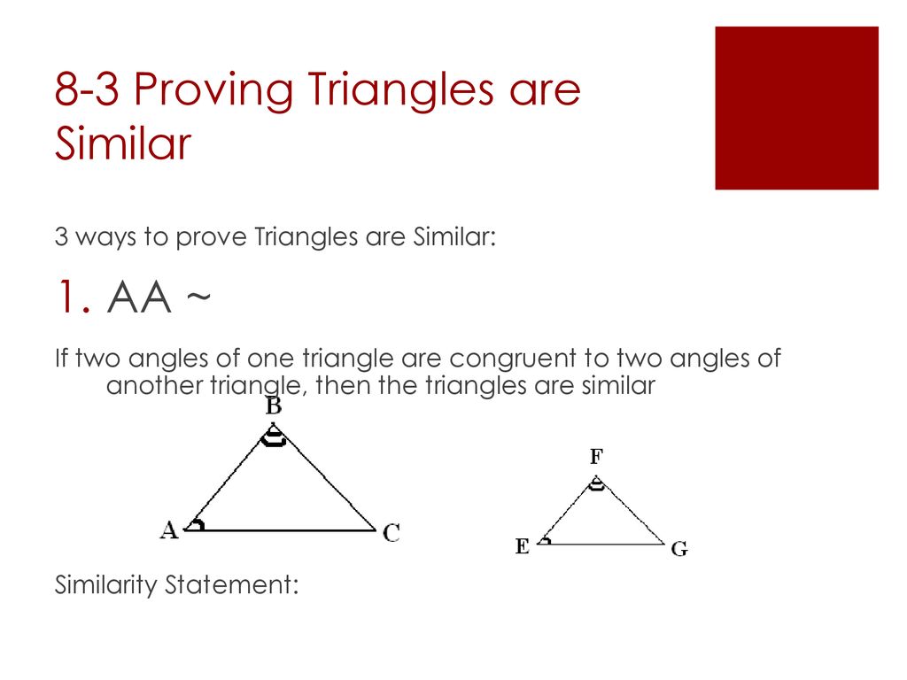 Agenda Investigation 11-11 Proving Triangles are Similar Class Work With Proving Triangles Similar Worksheet