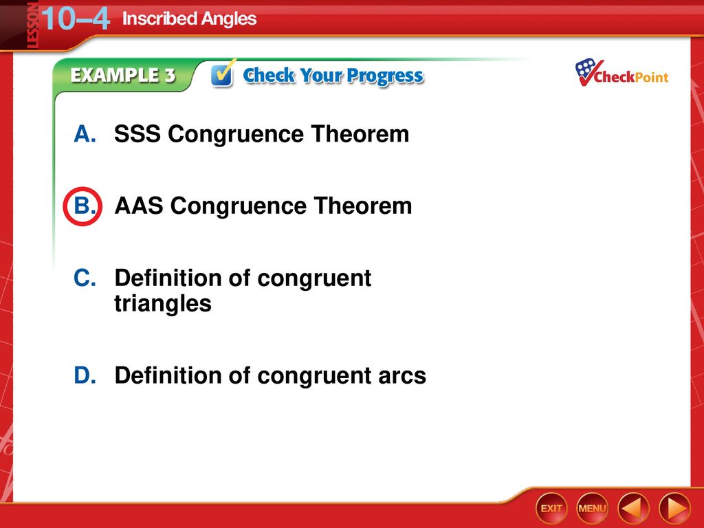 A. SSS Congruence Theorem B. AAS Congruence Theorem