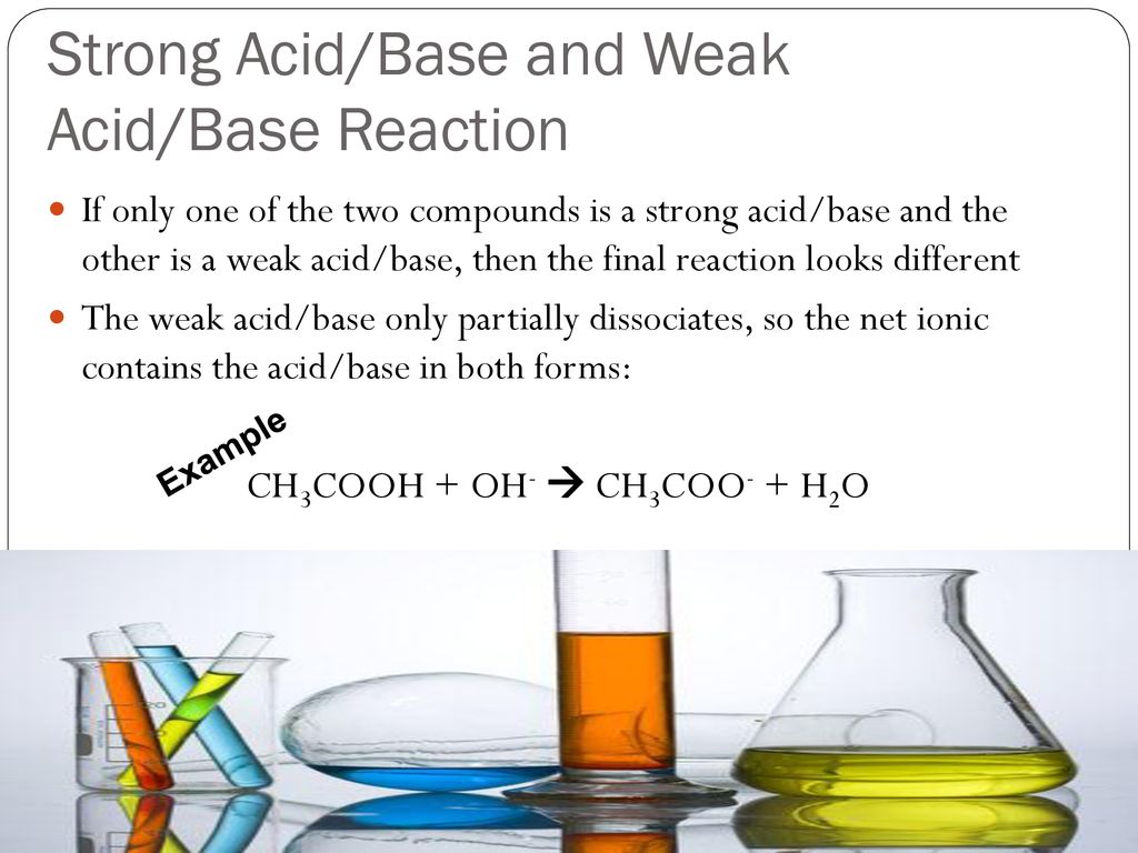 Strong Acid/Base and Weak Acid/Base Reaction