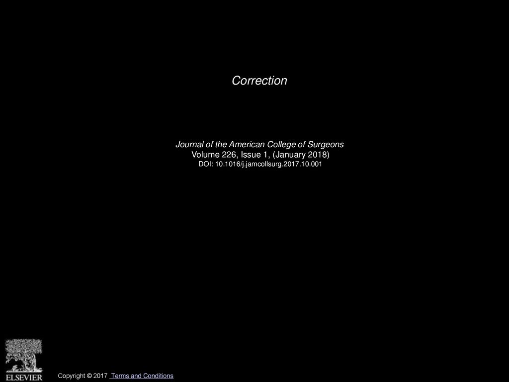 Correction Journal Of The American College Of Surgeons Ppt Download