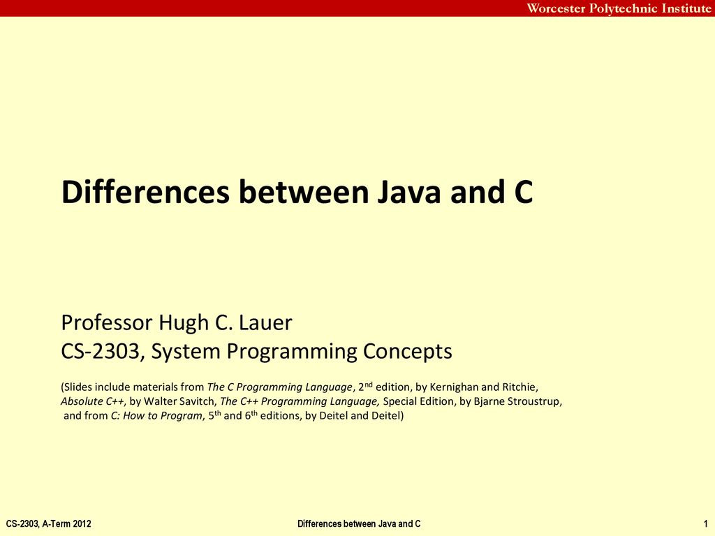 Differences between Java and C ppt download