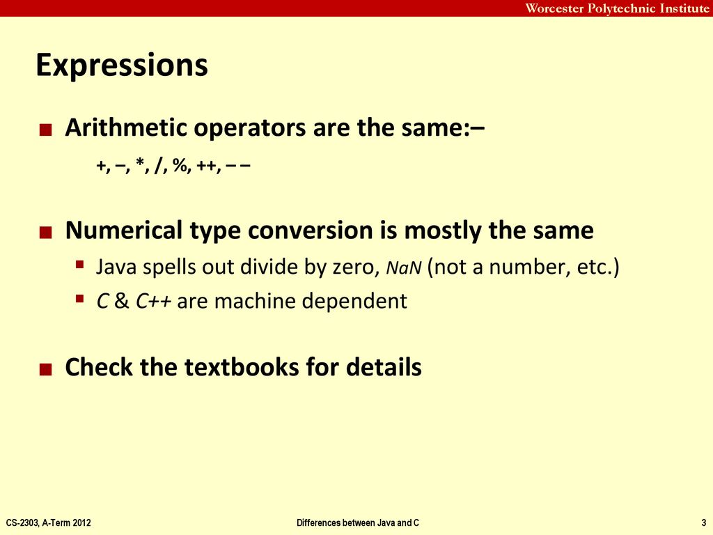 Differences between Java and C - ppt download