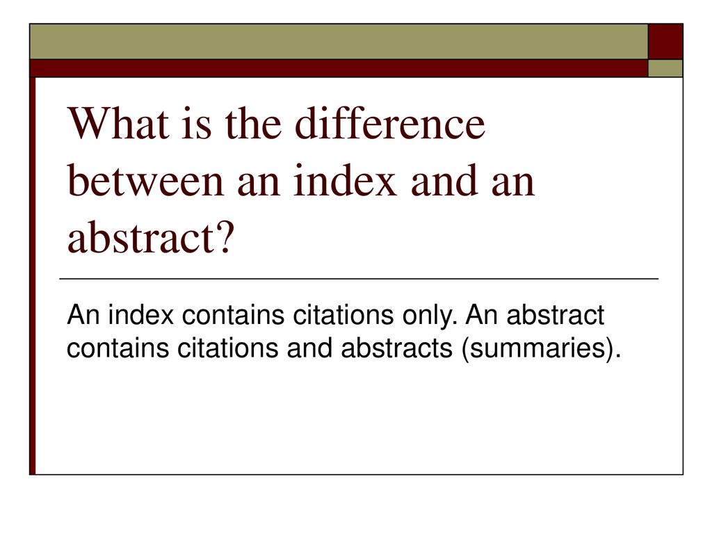 Printed Indexes And Abstracts Ppt Download