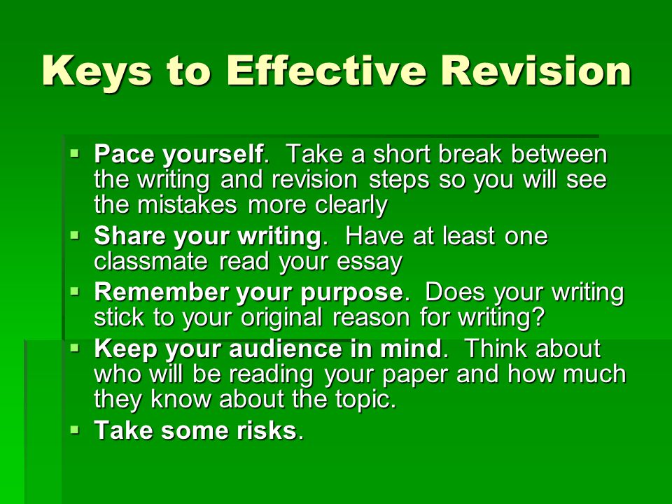 Keys to Effective Revision