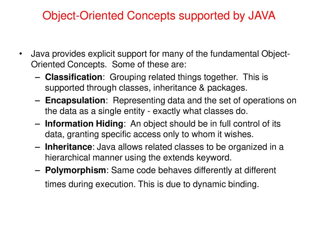 Review of Object-Oriented Concepts in JAVA - ppt download