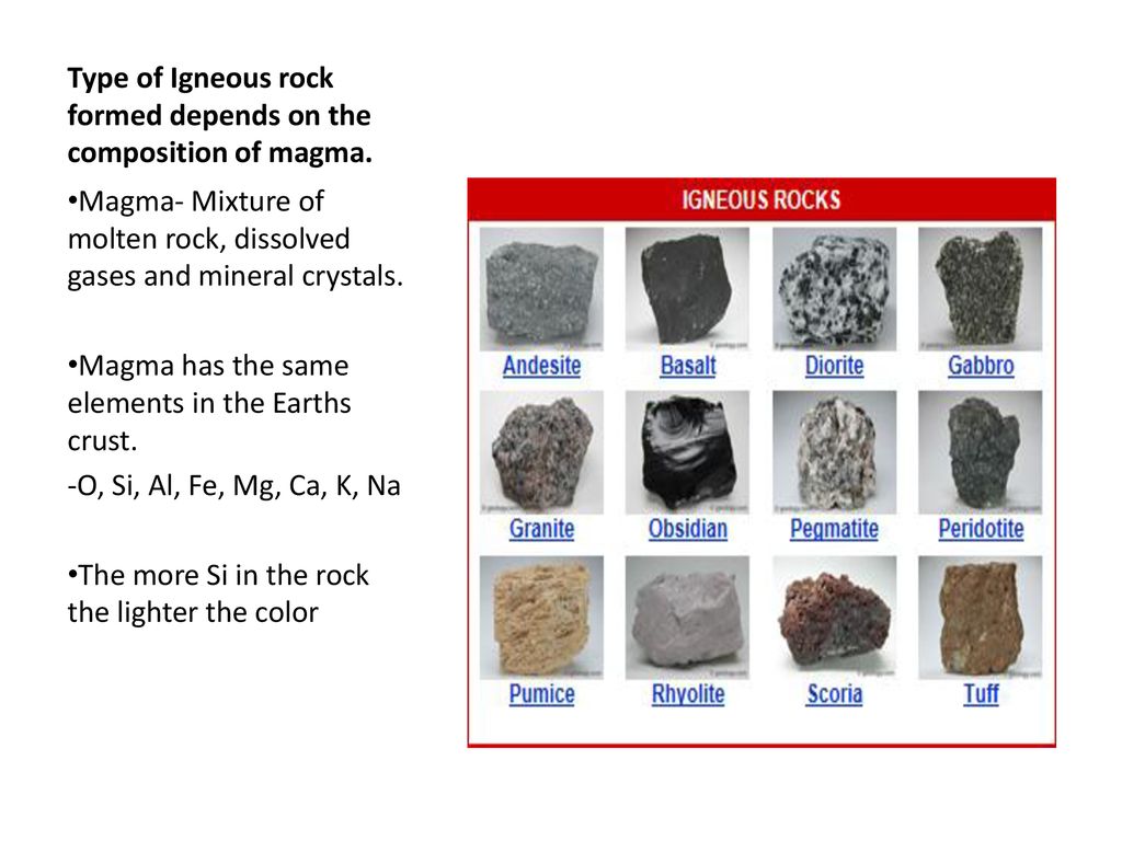 Which Two Materials Form Igneous Rocks Upon Cooling
