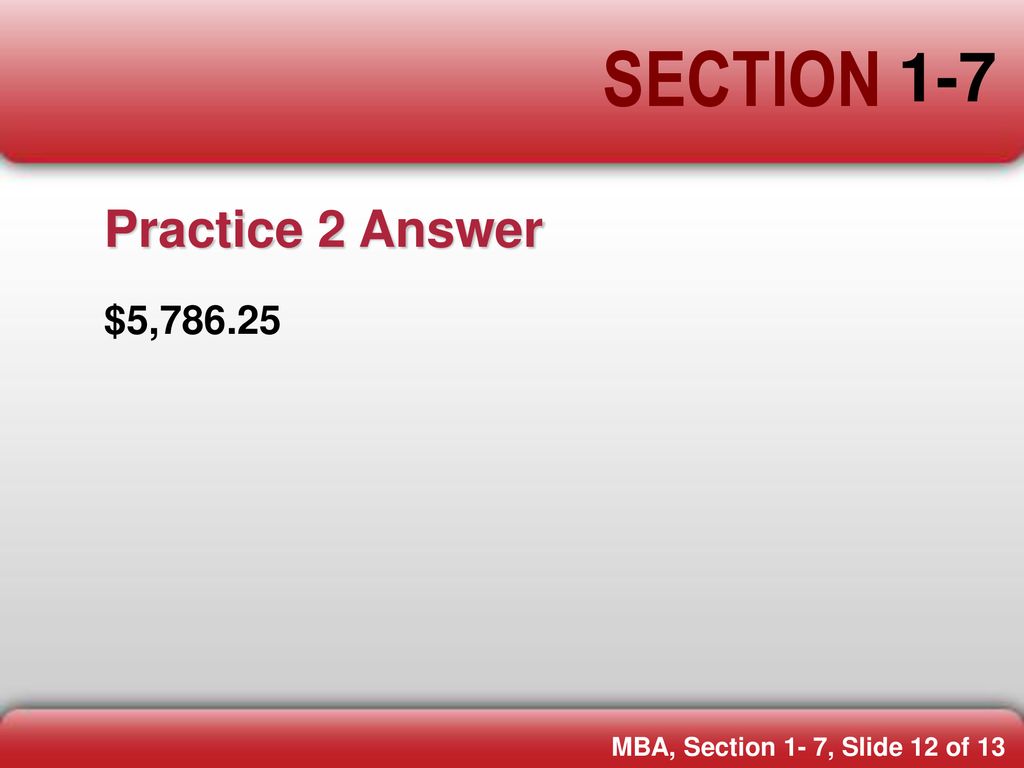 Practice 2 Answer $5,786.25