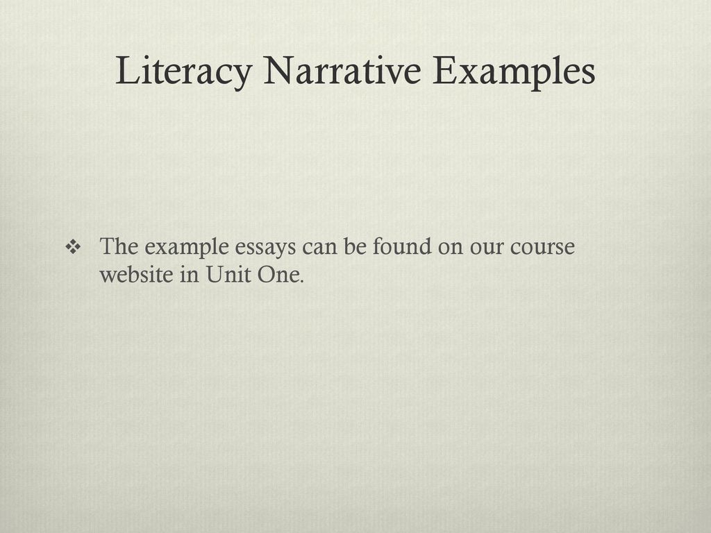 Literacy Narrative Examples