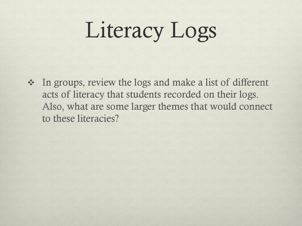 Literacy Logs