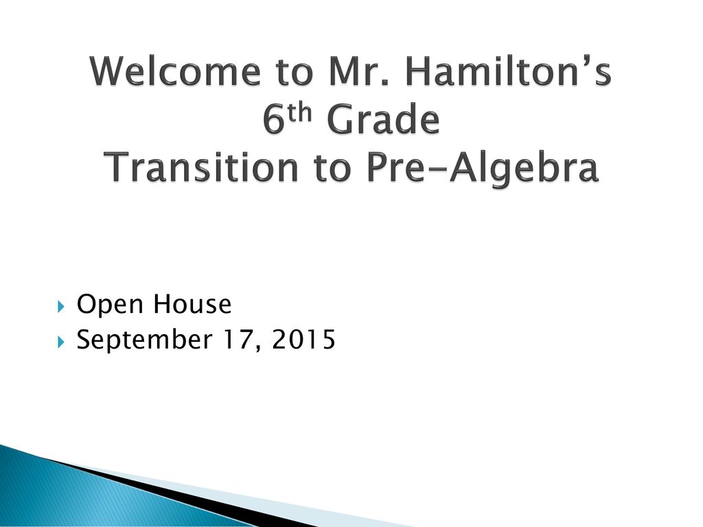 Welcome to Mr. Hamilton’s 6th Grade Transition to Pre-Algebra