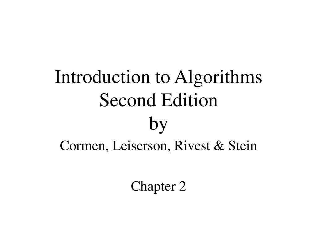 Introduction to Algorithms Second Edition by - ppt download