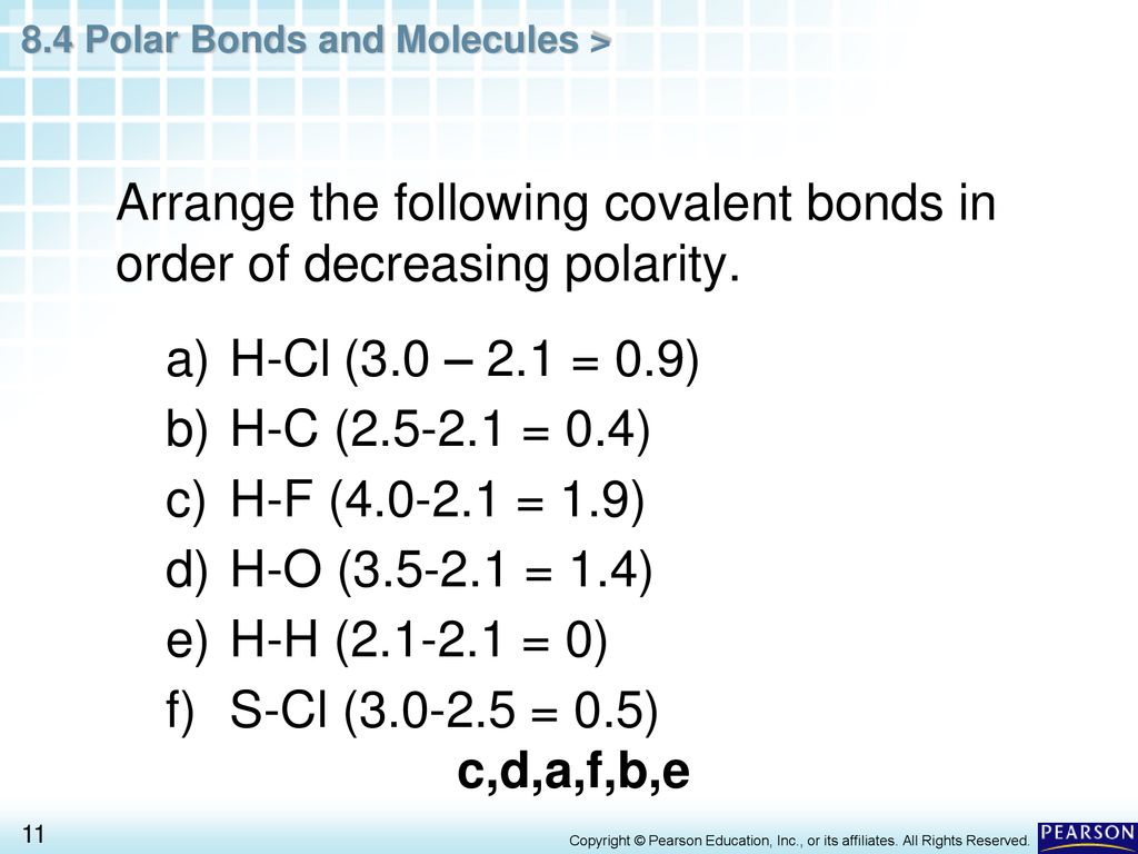 Chapter 8 Covalent Bonding 8 4 Polar Bonds And Molecules Ppt Download