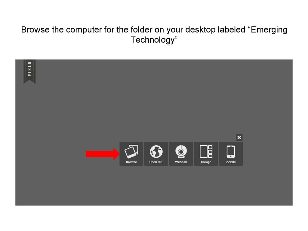 Browse the computer for the folder on your desktop labeled Emerging Technology