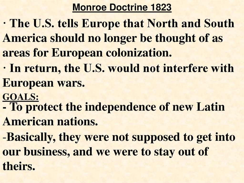 The monroe doctrine chapter 5 cornell notes ppt download