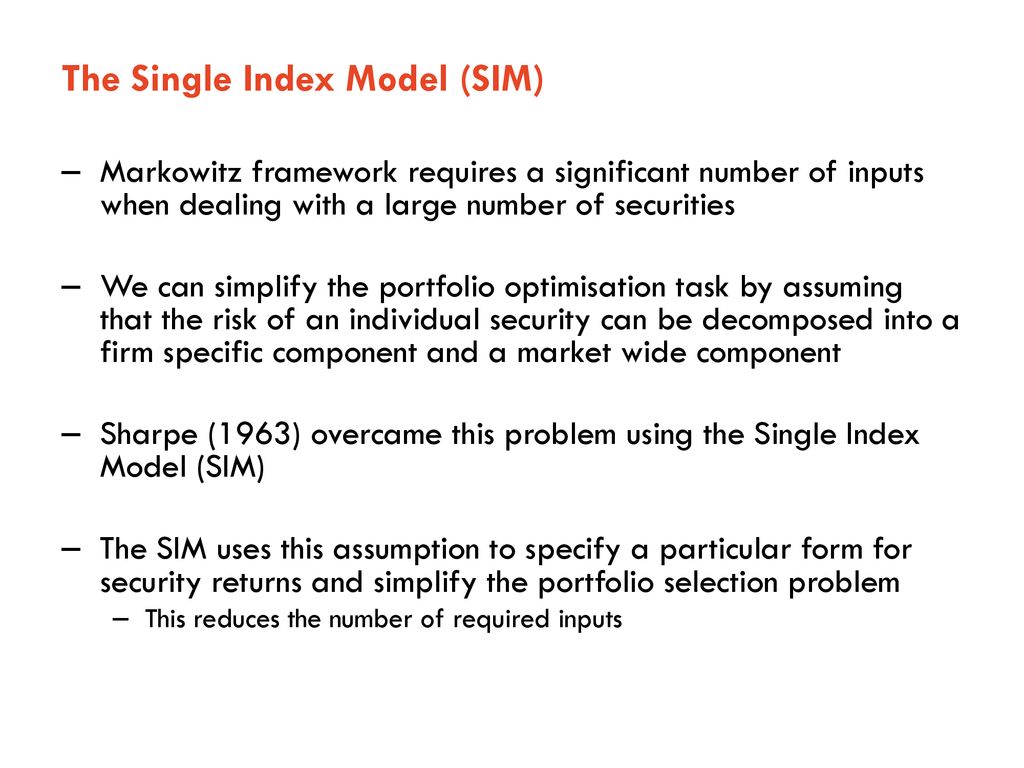 Index model investopedia single Capital Asset