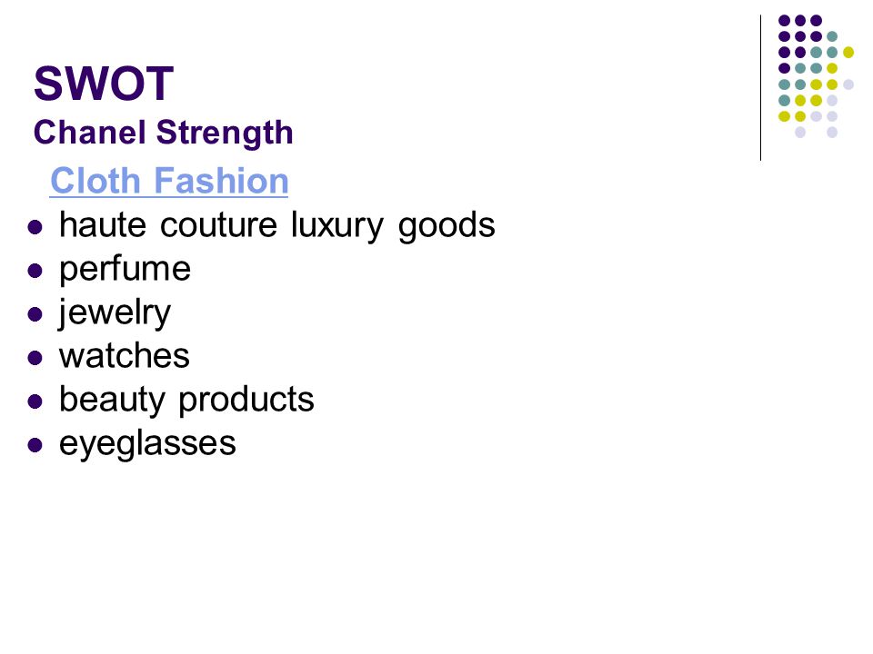 Chanel SWOT Analysis - Key Points & Overview